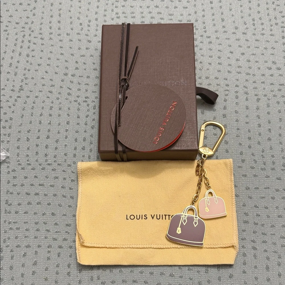 Louis Vuitton Gold and Pink and Garnet Keychain - Picture 2 of 5